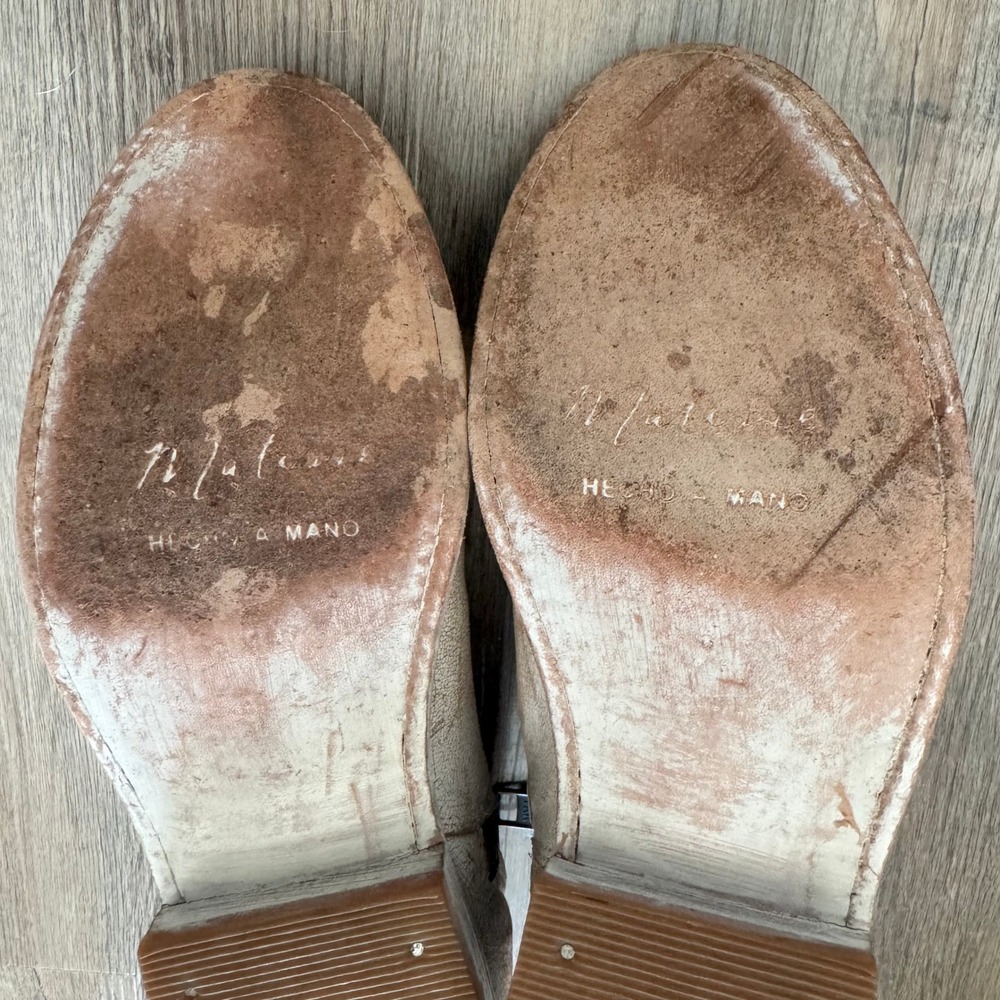 Matisse Womens Distressed White Leather 7B Ankle Boots Side Zip Made in Mexico - Picture 7 of 11